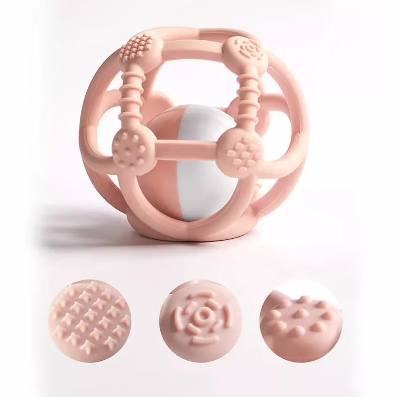 Kidsme palla dentaruolo in silicone, rosa
