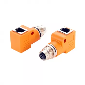 EXSYS M12 codifica A 8 poli connettore femmina a connettore femmina RJ45 adattatore 90° EX-49503