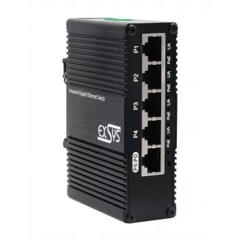 EXSYS Mini switch Ethernet PoE pass-through a 5 porte - 5x10/100/1000Tx (EX-62020POE-P)