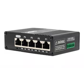 EXSYS Mini switch Ethernet PoE pass-through a 5 porte - 5x10/100/1000Tx (EX-62020POE-P)