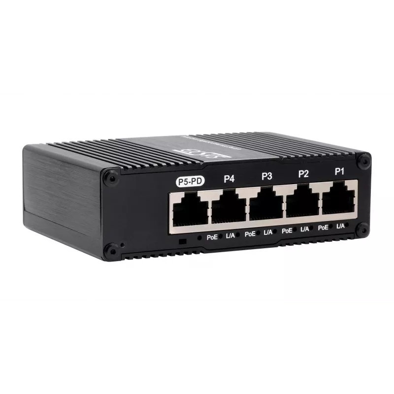 EXSYS Mini switch Ethernet PoE pass-through a 5 porte - 5x10/100/1000Tx (EX-62020POE-P)