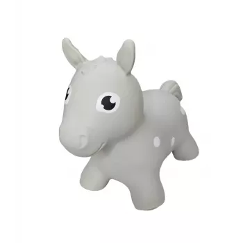 Gerardo's Toys cavallo grigio saltellante giocattolo per bambini da 12 mesi, saltatore gonfiabile con pompa, supporta 50 kg, indoor & outdoor
