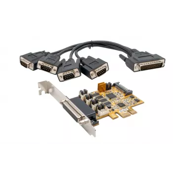 EXSYS EX-44354 scheda seriale PCIe 4 porte RS-232 con staffa low profile, chipset FTDI