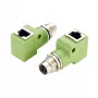 EXSYS EX-49543 adattatore M12 X-coded 8 poli femmina a RJ45 femmina 90°, 10GbE, IP67