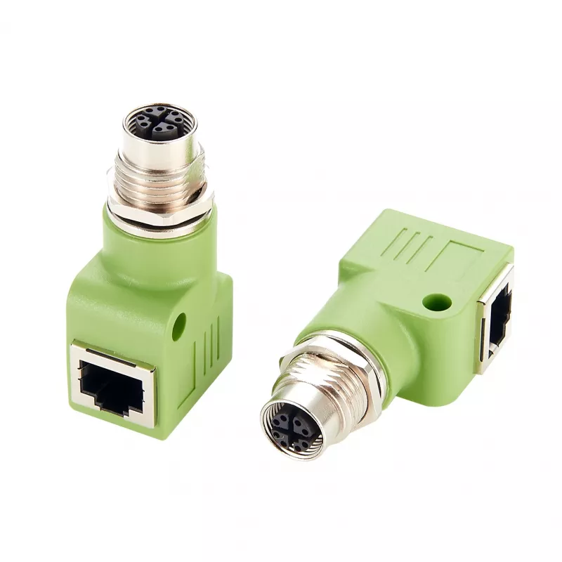 EXSYS EX-49543 adattatore M12 X-coded 8 poli femmina a RJ45 femmina 90°, 10GbE, IP67