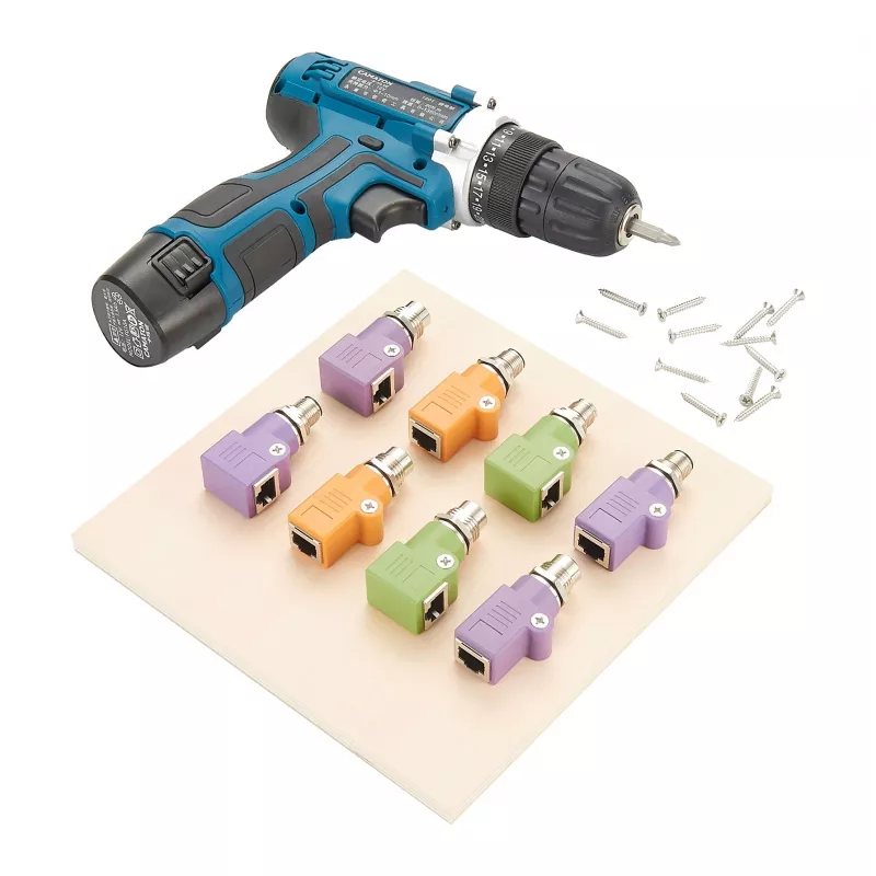EXSYS EX-49543 adattatore M12 X-coded 8 poli femmina a RJ45 femmina 90°, 10GbE, IP67