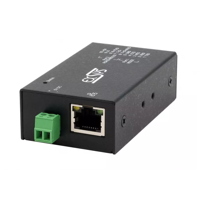 EXSYS EX-6131-2 device server industriale Ethernet-seriale, RS-232/422/485, montaggio su guida DIN e a parete