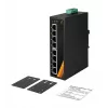EXSYS EX-6226POE switch industriale 8 porte Gigabit PoE+, 12-36VDC, guida DIN