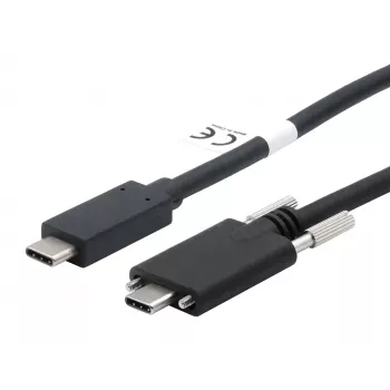 EXSYS Cavo USB-C a USB-C 3.2 Gen 2x1 con viti di fissaggio, 2m, nero EX-K1591V-2.0