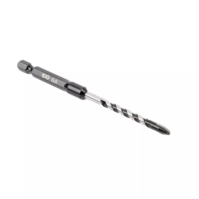 C.K Tools T3115 055 Punta per piastrelle con punta in metallo duro 5,5 mm, gambo esagonale 1/4