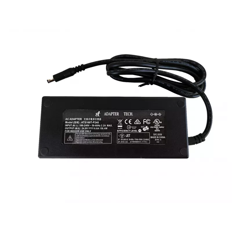 EXSYS Alimentatore desktop AC/DC 24V 6,6A con connettore DC cavo 5,5mm (EX-6984)