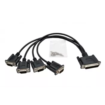 EXSYS EX-OPTC44-9-SM Cavo Octopus 4 x 9 Pin seriale RS-232 breakout, connettore maschio HD44 a 4x connettore maschio DB9, 0,6m, nero