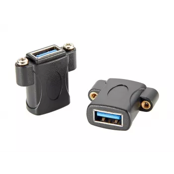 EXSYS EX-49301 Adattatore da incasso USB 3.2 Gen 1, connettore femmina USB-A a connettore femmina USB-A, 5Gbps, nero