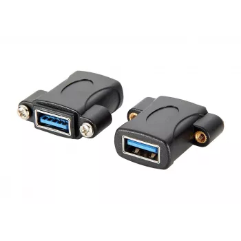 EXSYS EX-49301 Adattatore da incasso USB 3.2 Gen 1, connettore femmina USB-A a connettore femmina USB-A, 5Gbps, nero