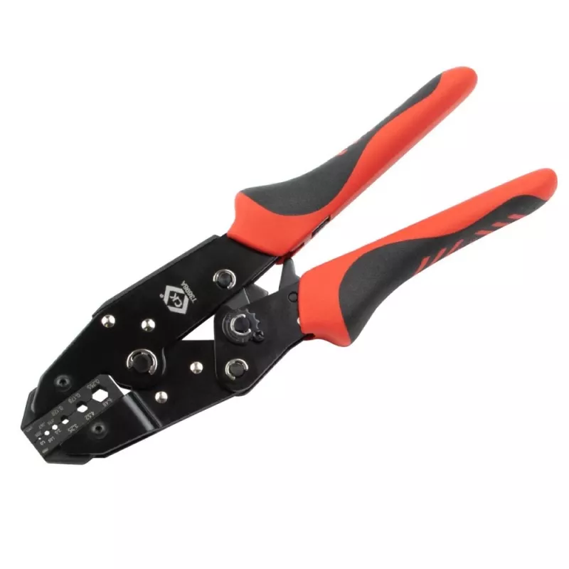 C.K Tools T3698A Pinza crimpatrice a cricchetto per connettori coassiali BNC e TNC
