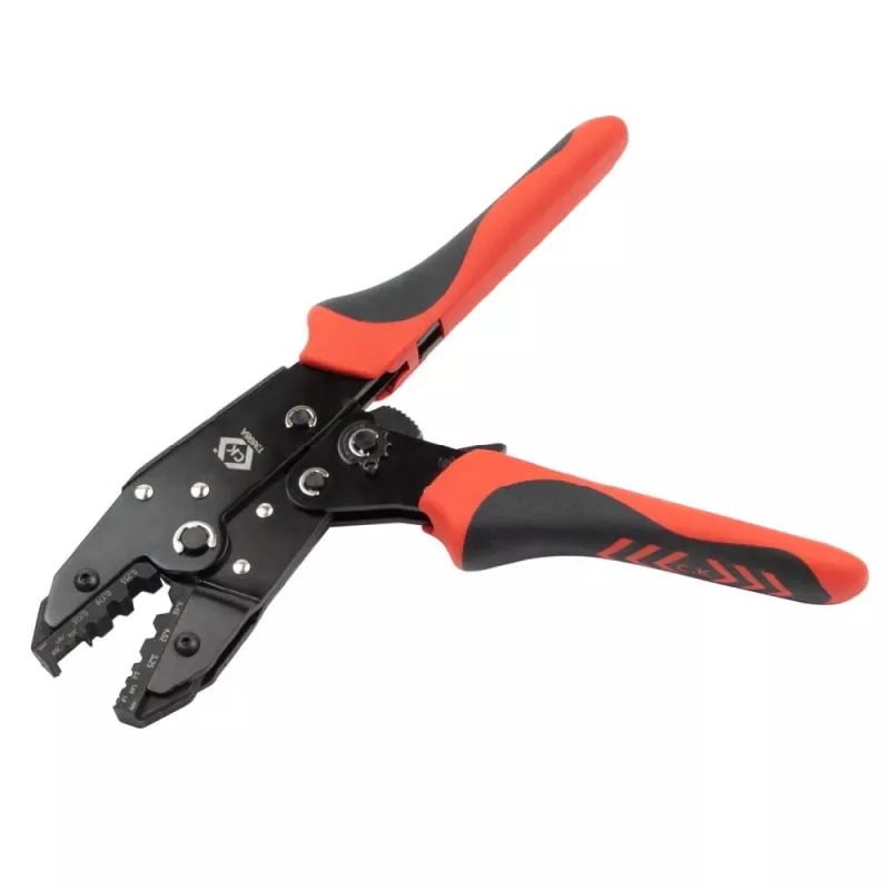 C.K Tools T3698A Pinza crimpatrice a cricchetto per connettori coassiali BNC e TNC