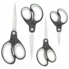 Rapesco Set forbici Soft Grip, 4 pezzi, lame in acciaio inox, nero/grigio 1574