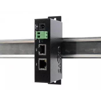 EXSYS EX-6008POE Iniettore Gigabit PoE++, 60W, IEEE 802.3bt, ingresso a morsettiera 48-57V DC, montaggio su guida DIN/parete