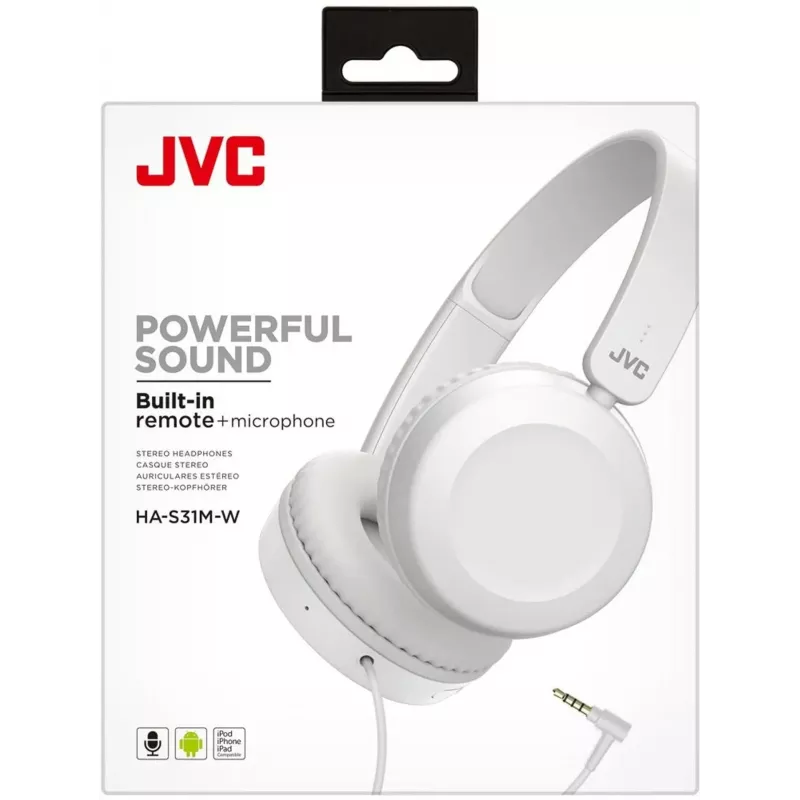 JVC Auricolari in-ear con filo e microfono, bianco