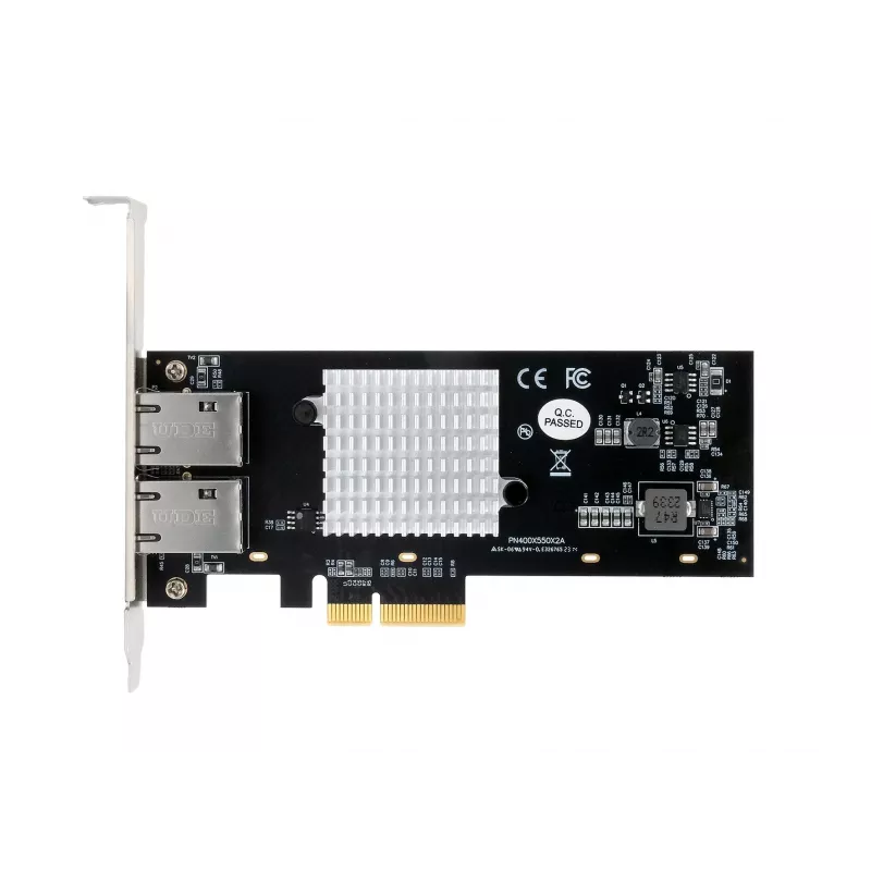 EXSYS Dual 10 Gigabit Ethernet scheda PCIe x4, Intel X550-AT2, 2x RJ45, Low-Profile EX-60222