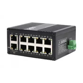 EXSYS switch industriale Mini Gigabit PoE+ a 10 porte, web-managed (EX-62036MPOE)