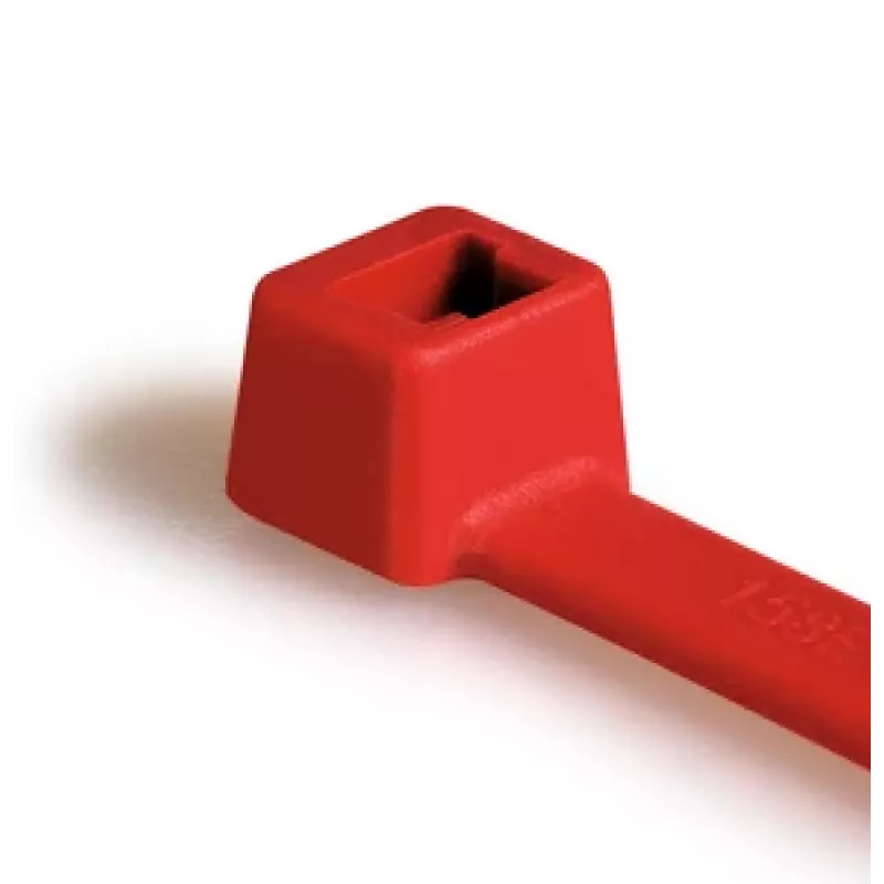 HellermannTyton T30R-PA66-RD fascetta per cavi rossa con dentatura interna, 150 mm x 3,5 mm, PA66, 100 pezzi 111-03004