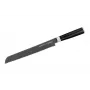 SAMURA Harakiri coltello per pane 230 mm Stonewash acciaio AUS-8 filo ondulato manico in ABS nero