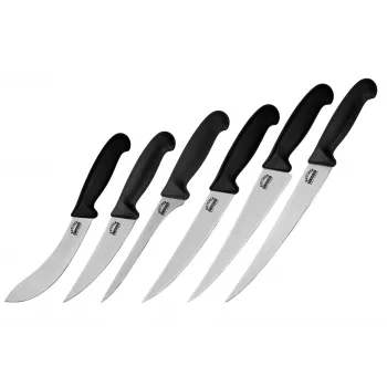 SAMURA SBU-0260 Butcher set di 6 coltelli con acciaino e custodia arrotolabile
