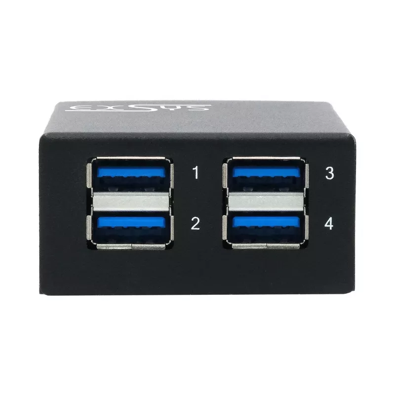 EXSYS hub in metallo USB 3.2 Gen1 4 porte con protezione ESD 15KV (EX-11240HMS)