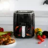 QUIN friggitrice ad aria calda digitale 4,5L, 1500W, 80-200°C, timer 60 min, 8 preimpostazioni, nera