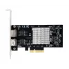 EXSYS EX-60202 scheda PCIe x4 Dual 1 Gigabit Ethernet, chipset Intel I350-AM2, 2x RJ45, staffa Low Profile inclusa