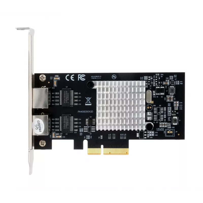 EXSYS EX-60202 scheda PCIe x4 Dual 1 Gigabit Ethernet, chipset Intel I350-AM2, 2x RJ45, staffa Low Profile inclusa