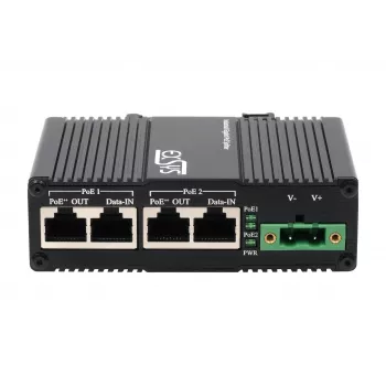 EXSYS iniettore PoE++ 10 Gigabit 2 porte 90W, da -40°C a +80°C (EX-60350)