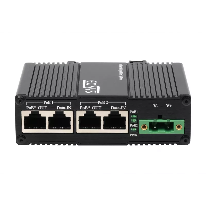 EXSYS iniettore PoE++ 10 Gigabit 2 porte 90W, da -40°C a +80°C (EX-60350)