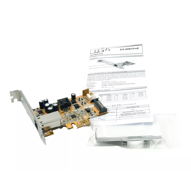 EXSYS EX-6081POE scheda di rete PCIe 2,5G PoE+ 1 porta