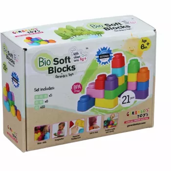 Gerardo's Toys GT3104 set costruzioni morbide, 21 pezzi, schiuma EVA, multicolore, per bambini da 6 mesi