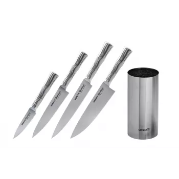 SAMURA Bamboo set di 4 coltelli con supporto