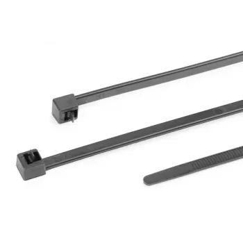 HellermannTyton serie RELK fascetta per cavi riutilizzabile, 300 mm x 7,6 mm, nero, confezione da 100 115-06760
