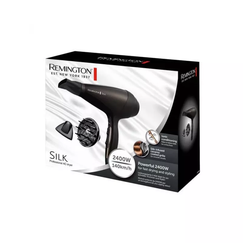 Remington Silk AC asciugacapelli, 2400W, nero
