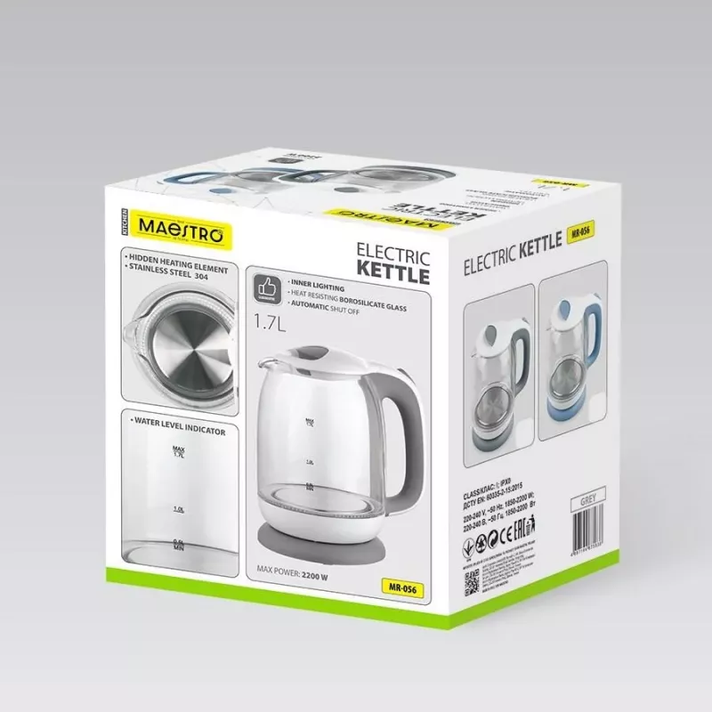 Maestro MR-056 bollitore grigio 1,7 L 2200 W