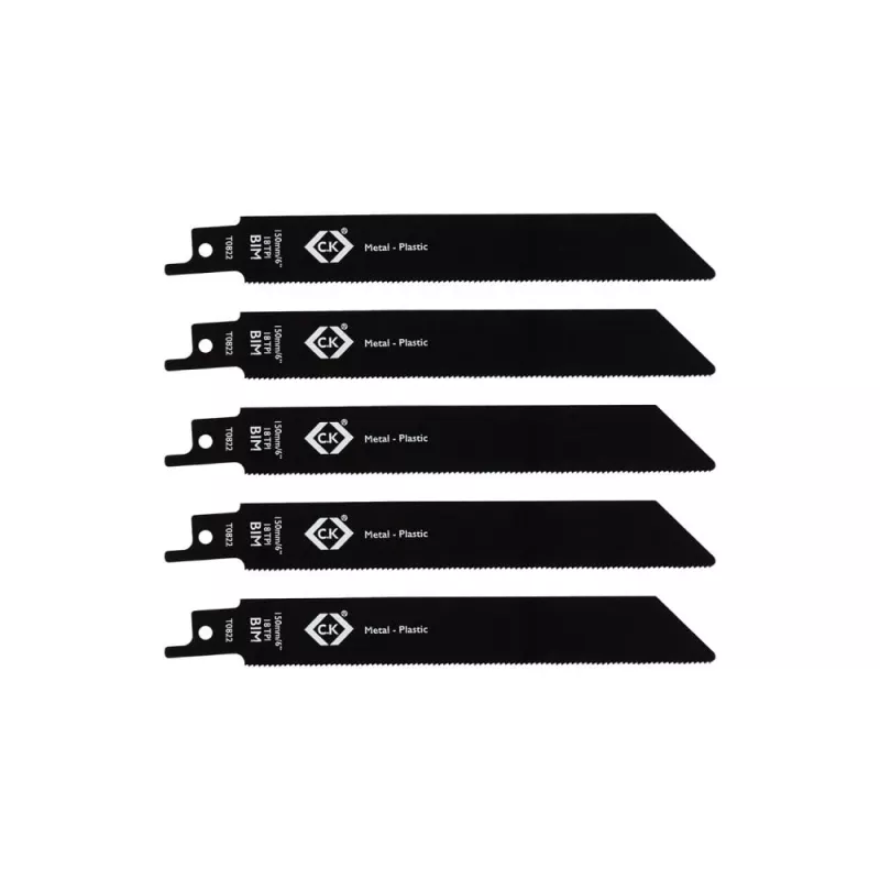 C.K Tools T0822 lame per seghetto alternativo 18 TPI, 150 mm, confezione da 5