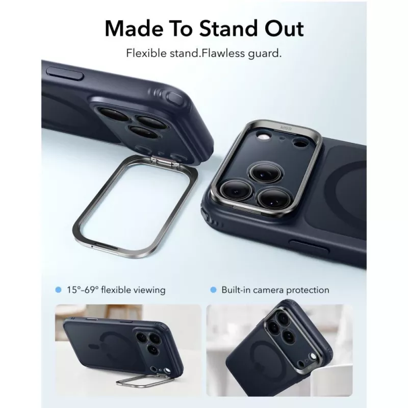 ESR Classic Hybrid Kickstand cover MagSafe per iPhone 17 Pro / 18 Pro – Frosted Blue