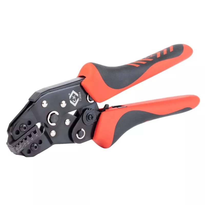 C.K Tools T3684 Pinza crimpatrice automatica per puntalini 0,25-6 mm² (AWG 23-10)