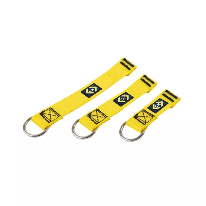 C.K Tools T8004 set cordino di sicurezza per utensili con anello a D 100/150/200 mm, confezione da 3