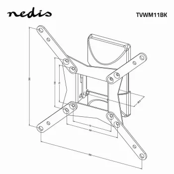 Nedis supporto TV da parete a movimento completo per schermi 32-65 pollici, 35 kg, VESA fino a 400x400, nero