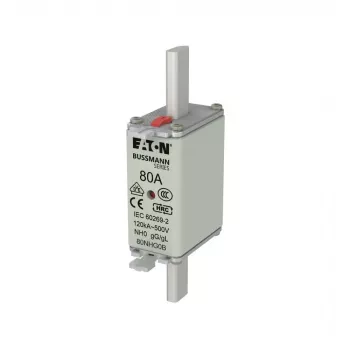 Eaton 80NHG0B Fusibile NH misura 0, 80 A, 500 V AC, gG, indicatore meccanico, confezione da 3