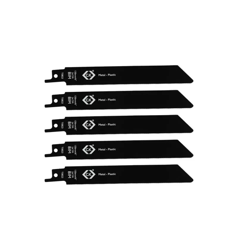C.K Tools T0823 lame per seghetto alternativo 24 TPI, 150 mm, bimetallo, confezione da 5