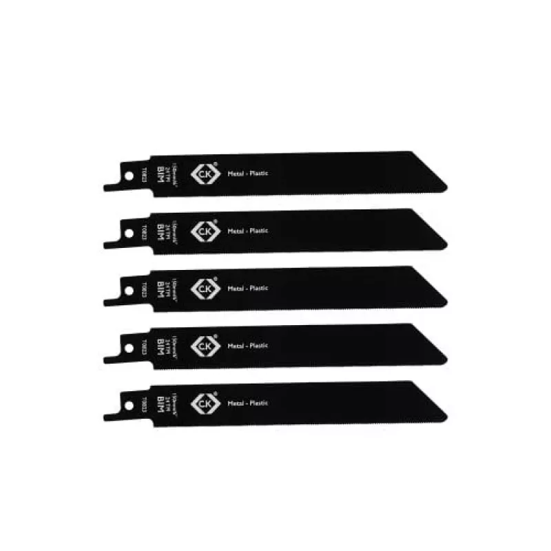 C.K Tools T0823 lame per seghetto alternativo 24 TPI, 150 mm, bimetallo, confezione da 5