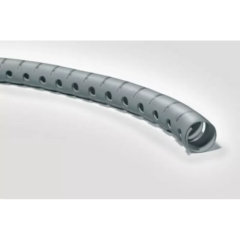 HellermannTyton Helawrap HWPP25/2-SR guaina spiralata per gestione cavi, argento, polipropilene, 2 m, diametro esterno 27 mm