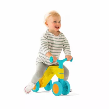 Chillafish Itsibitsi triciclo senza pedali 4 ruote per bambini piccoli, giallo/azzurro chiaro, 1-3 anni